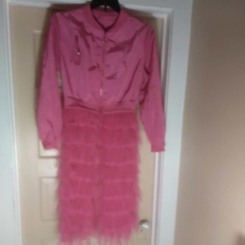 Elegant Pink Ruffled Dress